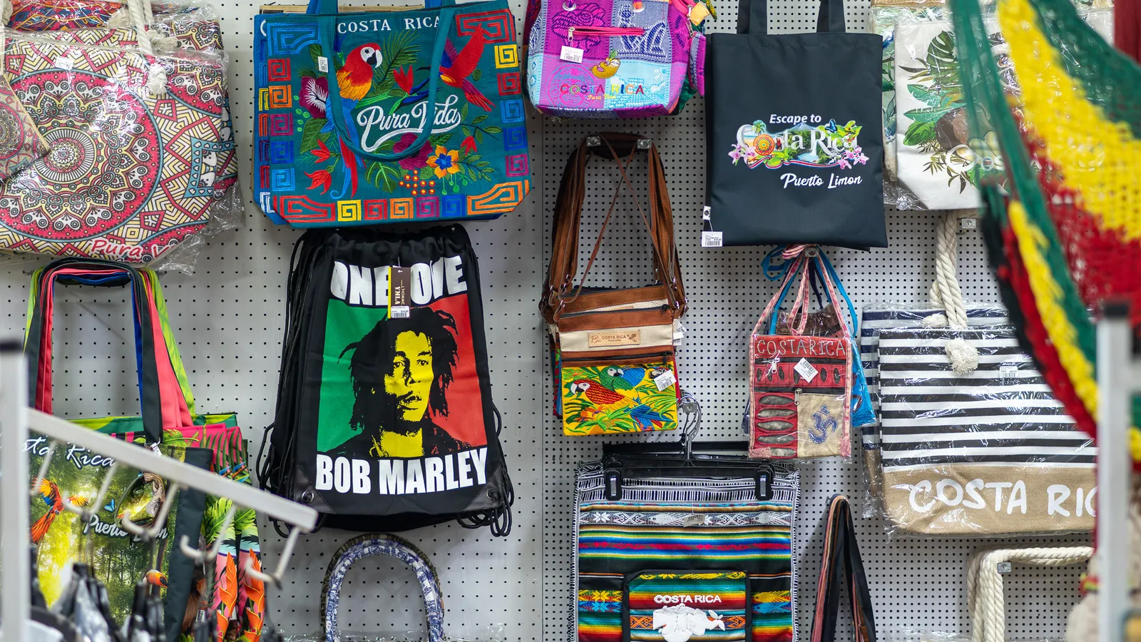 Fabric bags and backpacks with Costa Rica designs
