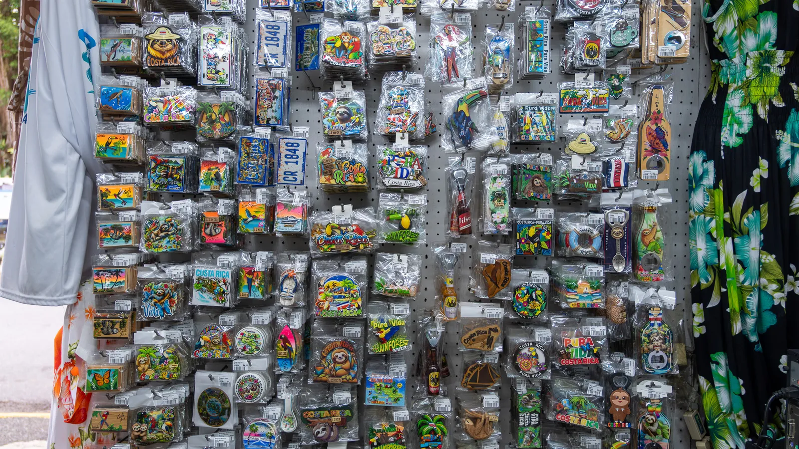 Wall full of Costa Rica souvenir magnets